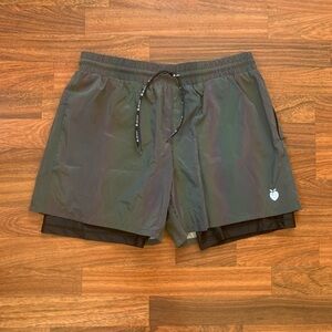 Flexliving Leg Day Men’s M Active Liner Rainbow Reflective Activewear Shorts